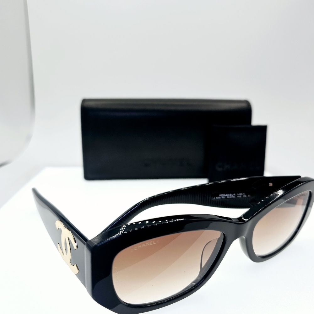 Chanel 5493-A C622/S5 Women's Black/Brown Gradient Sunglasses - Picture 10 of 16